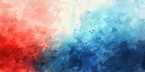 Abstract French flag with blue, white, and red colors, French flag concept