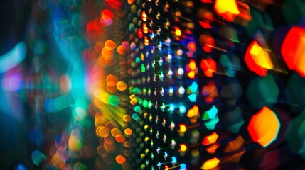 Macro shot of quantum dots on a display panel indicating their microscopic size and complexity.