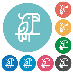 Parrot outline flat round icons