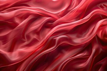 Obraz premium A red fabric with a pattern of waves. The fabric is very soft and looks like it is made of silk