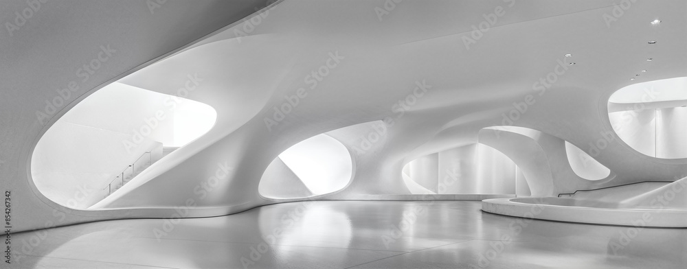 Wall mural empty minimal abstract architecture building interior or exterior concrete design open space floor c