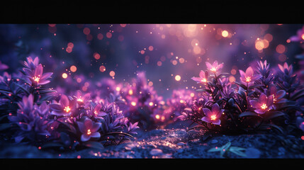 Enchanted Forest with Glowing Flowers