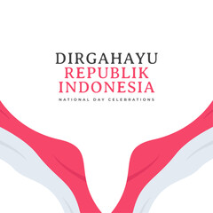 Indonesia flag. Indonesia independence day social media template.