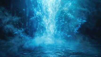 Naklejka premium Designing a background image with the magical effect of blue light