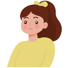 Obraz premium Smiling face woman cartoon vector illustration