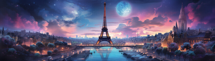 Fototapeta premium Eiffel Tower at Dusk