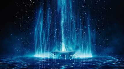 An enchanting fountain that seems to defy gravity with particles seemingly floating and falling with no end.