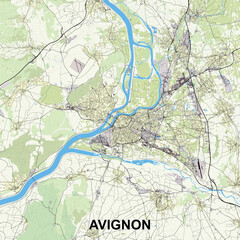 Fototapeta premium Avignon, France map poster art