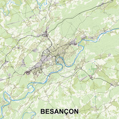 Besançon, France map poster art