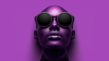 Vintage and futuristic elements blended  in a stylish retro-futuristic portrait of a woman
