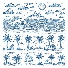 Obraz premium set of sea elements