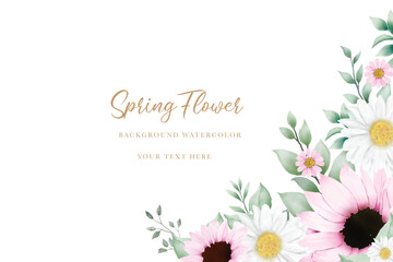 Hand drawn watercolor daisy flower background design