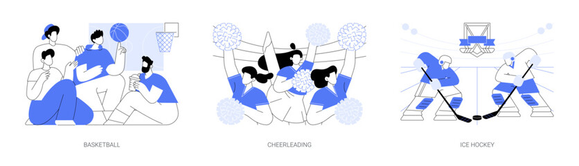 College team sports isolated cartoon vector illustrations se