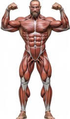 Intricate human muscle structure: detailed illustration showcasing the complexity and beauty of the muscular system, a fascinating study of anatomy and physiology.