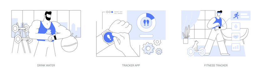 Fitness bracelet isolated cartoon vector illustrations se