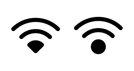WIFI Icon vector isolated on white background. signal vector icon. Wireless and wifi icon or sign for remote internet access