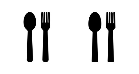 Fork, Spoon, and Knife isolated on white background. Restaurant icon. food icon. Eat. Cutlery icon.