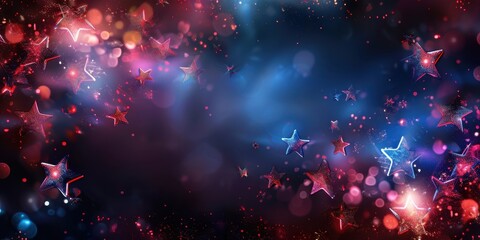 Red, White, and Blue Stars Background for Fourth of July Celebrations. Generative AI