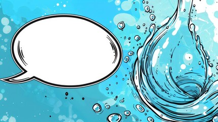 Speech bubble on a cartoon water droplet