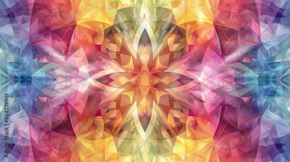 Canvas Prints multicolored kaleidoscope design with a unique digital pattern