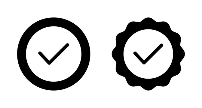 Approved icon vector isolated on white background. Certified Medal Icon vector. check mark