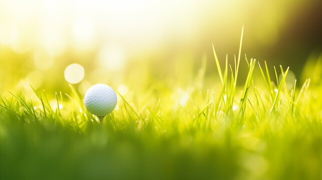 A golf ball on the grass