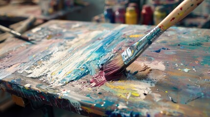 Obraz premium Brush paint onto surface