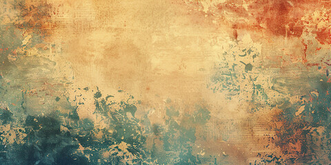 Fototapeta premium Grunge abstract vintage vignette texture background wallpaper. Grainy, brown, blue, orange sepia backdrop, tattered, artistic pattern, distressed, detailed composition