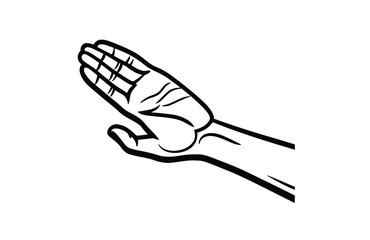 Obraz premium Black arm pain icon isolated on white background. Beautiful Arm pain icon.