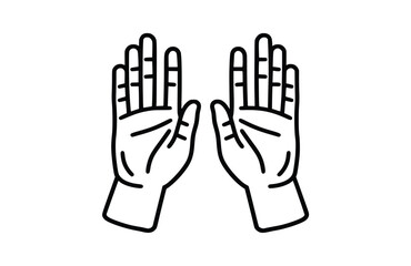 Fototapeta premium Asl interpreting black icon, isolated on white background. Vector illustration.