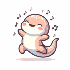 Fototapeta premium Happy Cute Salamander Singing