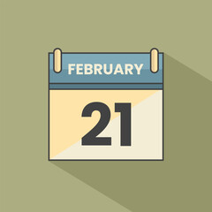 Calendar date month icon flat february vector