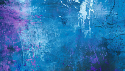 Obraz premium Grunge neon scratched blue pink texture background wallpaper. Rough Backdrop, abstract, tattered, worn out material, splatter, distressed, detailed composition