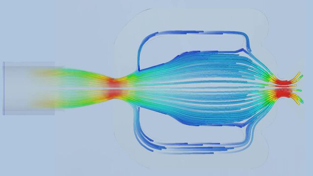 CFD simulation Computational fluid dynamics - industrial valve airflow simulation