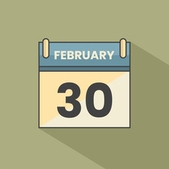 Calendar date month icon flat february vector