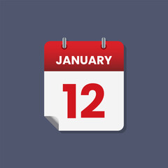 Calendar date month icon flat january vector