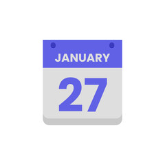 Calendar date month icon flat january vector