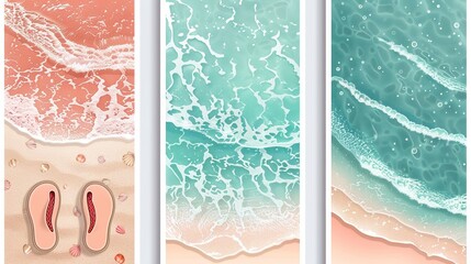 Collection of tropical theme design for poster greeting card books