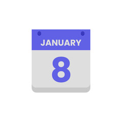 Calendar date month icon flat january vector