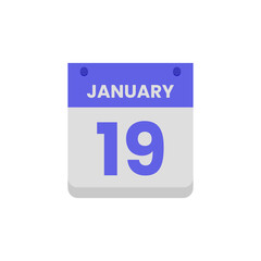 Calendar date month icon flat january vector