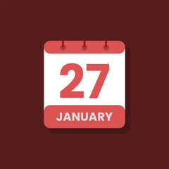 Calendar date month icon flat january vector