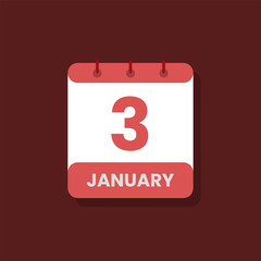 Calendar date month icon flat january vector