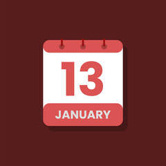 Calendar date month icon flat january vector
