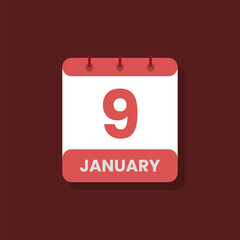 Calendar date month icon flat january vector