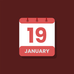 Calendar date month icon flat january vector