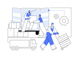 Unloading stock isolated cartoon vector illustrations.