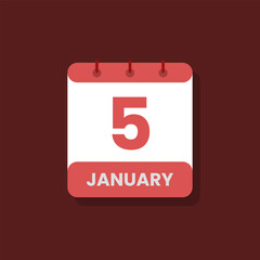 Calendar date month icon flat january vector