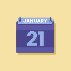Calendar date month icon flat january vector