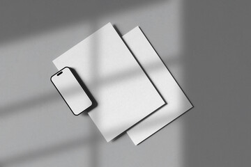 Elegant A4 Paper and Smartphone Mockup for showcasing your design to clients