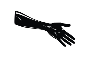 Obraz premium Arm pain black icon, isolated on white background. Vector illustration.